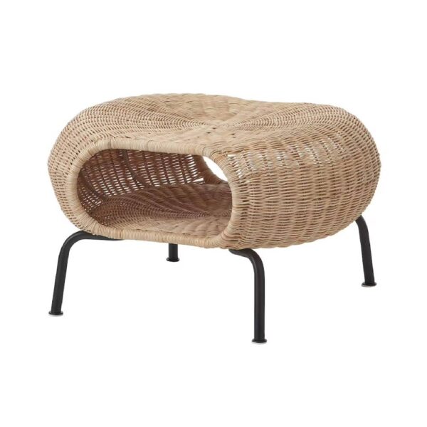 Ottoman with storage, rattan